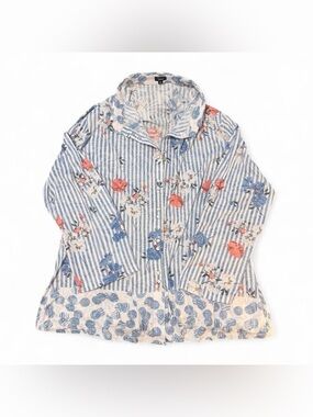 Shana Striped Floral Button-Up Shirt